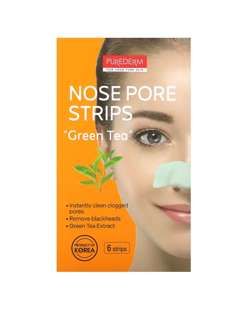 Purederm, Tiras para poros nasales, Té verde 6 tiras