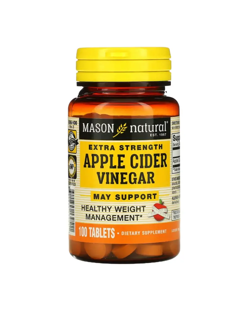Mason Natural, Vinagre de sidra de manzana con concentración extra, 100 comprimidos