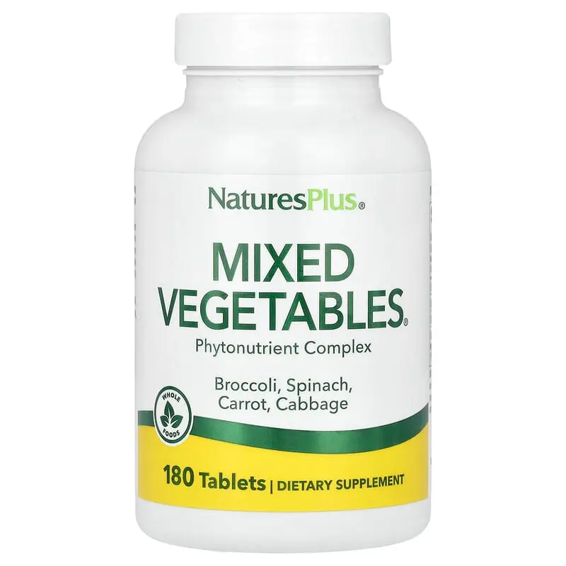 NaturesPlus, Mixed Vegetables (Vetegales Mixtos), 180 Tabletas