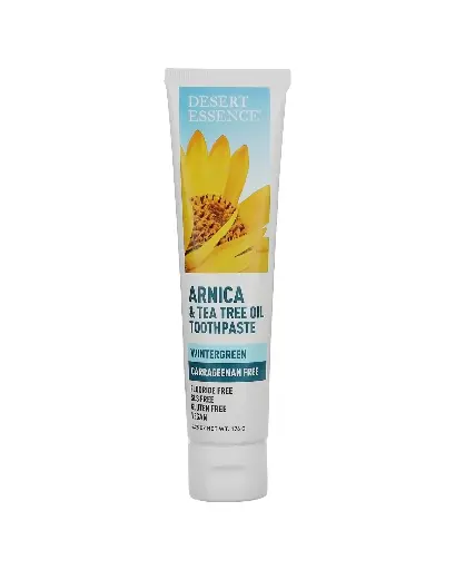 [A0100] Desert Essence, Pasta dental con árnica y aceite de árbol del té, Gaulteria 176g