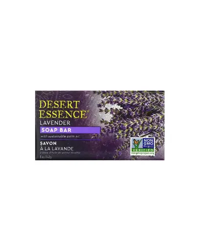 [A0110] Desert Essence, Barra de jabón de lavanda que limpia e hidrata la piel, 142 g (5 oz).