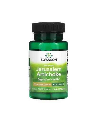 [A0122] Swanson, Alcachofa de Jerusalén prebiótica nutre las bacterias benéficas del intestino, 400 mg, 60 cápsulas