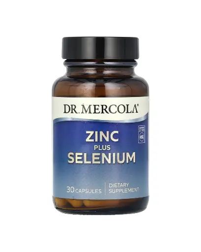 [A0184] Dr. Mercola, Suplemento alimenticio más Zinc y selenio, 30 cápsulas