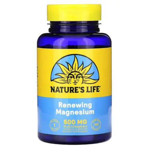 [A0371] Nature's Life, Magnesio renovador, 500 mg, 100 cápsulas vegetales